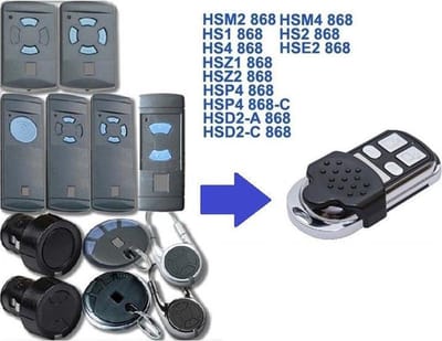 BELIFE® Universele handzender voor Hörmann  HSM2 | HSM4 | HS1 | HS2 | HS4 | HSE2 | HSZ1 | HSZ2 | HSP4 | HSD2-A | HSD-C | 868Mhz | Blauwe toetsen