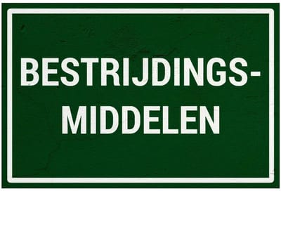 Bestrijdingsmiddelen bord | Sign Again materiaal | 45 x 30 cm