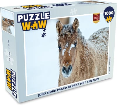 Puzzel Jong fjord paard bedekt met sneeuw - Legpuzzel - Puzzel 1000 stukjes volwassenen