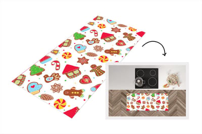Keukenloper - Loper keuken - Patronen - Eten - Kerst - 120x50 cm - Keukenloper vinyl