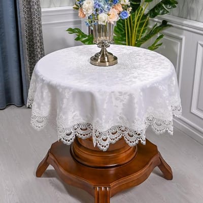 Ronde tafelkleed Kunst Huishouden Kant Tafelkleed Tafel Eettafelhoes Europa Geborduurde Bloem Stoffen Tafelmat Stofhoes Diameter 150cm