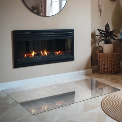 Coloray Vloerplaat Houtkachel - Plaat voor Onder Kachel - 120 cm x 80 cm - Kachel Vloerplaat - Grijs Vloerplaat Kachel - Plaat Kachel - Vloerplaat Openhaard - Houtkachel Accessoires - Onderplaat