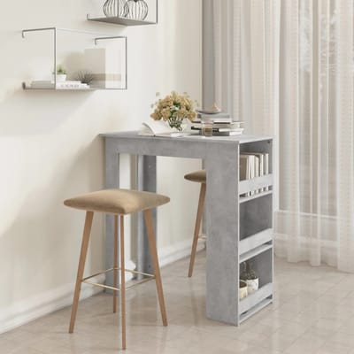 vidaXL - Bartafel - met - opbergrek - 102x50x103,5 - cm - spaanplaat - betongrijs