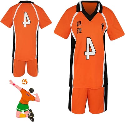 Karasuno Cosplay Kostuum voor Mannen - Haikyuu Volleyball Jersey en Shorts - Shouyou Hinata Outfit voor Halloween en Carnavalsfeesten