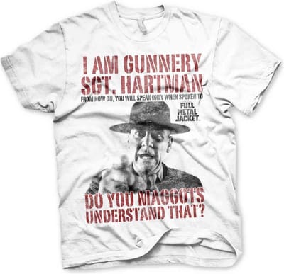Full Metal Jacket Heren Tshirt -S- Sgt. Hartman Wit