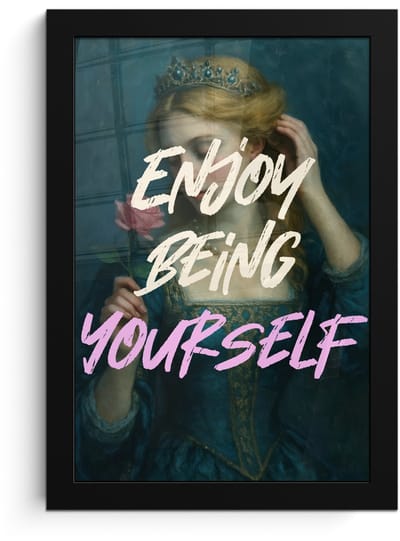 Poster in lijst - Fotolijst 20x30 cm - Posters - Vrouw - Roos - Quote - Posterlijst zwart - Decoratie - Wanddecoratie woonkamer - Muurdecoratie slaapkamer