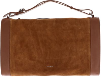 COCCINELLE Leren reistas Elinor Suede Bimaterial Handbag Cognac / Cognac Lichtbruin