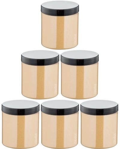 Scrubzout Sweet Orange & Cedarwood - 300 gram - Pot met zwarte deksel - set van 6 stuks - Hydraterende Lichaamsscrub