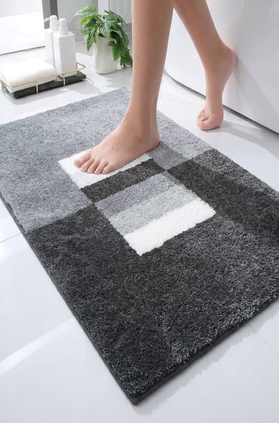 Casilin Badmat Antislip 65x115cm Elba - Waterabsorberende Badkamermat - Wasbaar en Sneldrogend - Voor Douche en Bad - Hoogpolig - Acryl - Rechthoek - Grijs