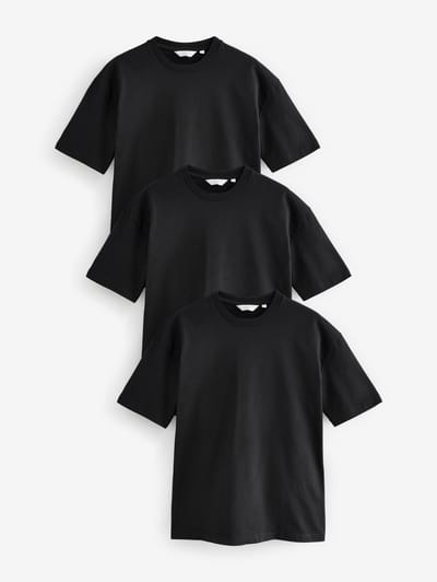 Next - Heren - T-shirt met relaxte pasvorm - Zwart
