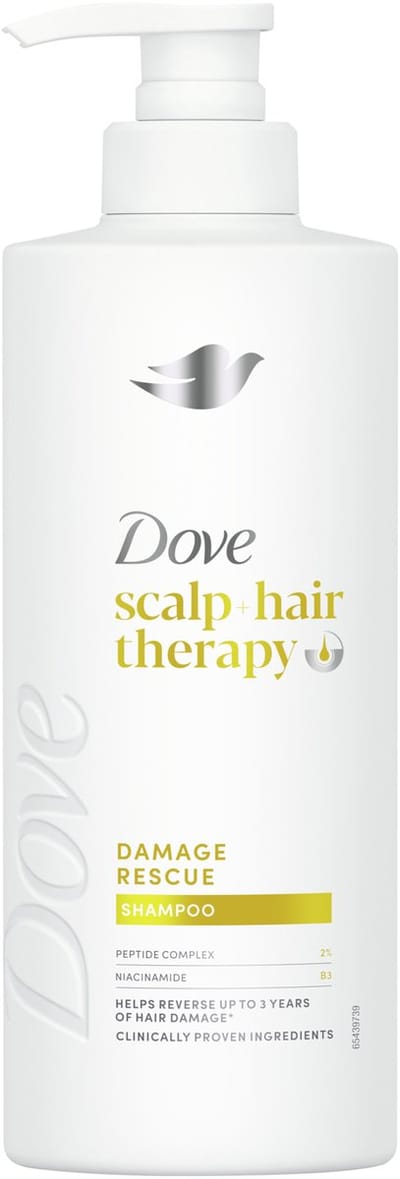 DOVE Scalp + Hair Therapy Shampoo - Damage Rescue - verzorging voor hoofdhuid en haar met peptidecomplex en niacinamide - 400 ml