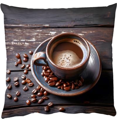 Sierkussens - Kussentjes Woonkamer - 50x50 cm - Kop - Koffie - Hout - Bonen