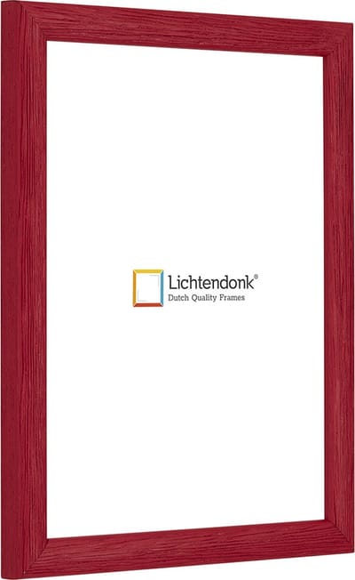 Fotolijst - Fotokader - Rood - Halfrond met zichtbare houtnerf - Fotomaat 30,5x91,5 - Ontspiegeld ACRYLITE - Art.nr. 105500643059153
