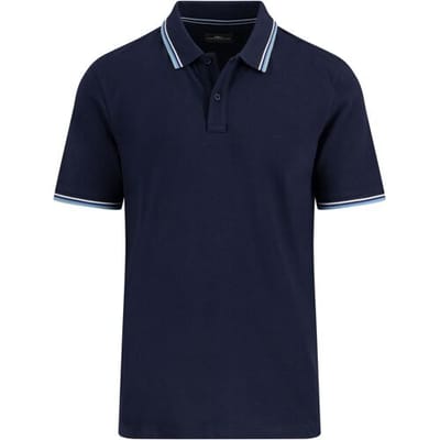 Fynch-Hatton Polo Tipping Details Short Sleeve Piqué Navy / male