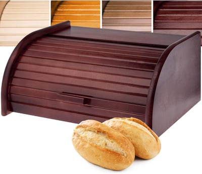 Ruime broodtrommel - Brooddoos hout - Brood vers houden - Natuurlijk materiaal - 39 x 285 cm - Donker
