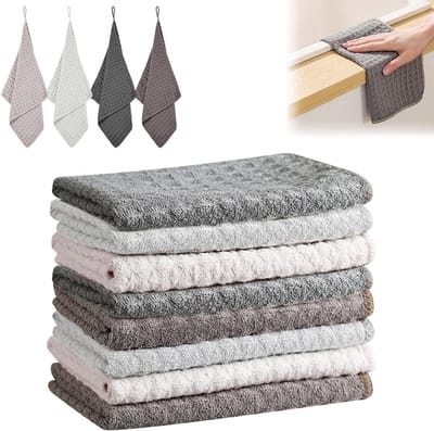 Wasbare Keuken Doeken 30 x 30 cm Microvezel Wafel Doeken - Extra Absorberend en Duurzaam voor Keuken, Ramen en Glazen (Multikleur)