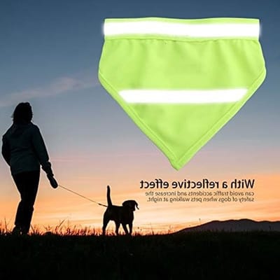 Reflecterende Hondenbandana voor Veiligheid - Driehoekige Fluorescerende Neckerchief voor Verbeterde Zichtbaarheid - M Fluorescent Geel