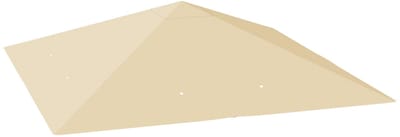 Vervangende overkapping voor tuinhuisje van 3 x 3 m, vervangend dak voor tuinhuisje met afwateringsgaten, waterafstotende PVC-coating, 370 g/m², UPF 30+, ALLEEN BOVENKANT, beige