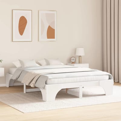 vidaXL - Bedframe - Wit - 160 - x - 200 - cm - Massief - grenenhout