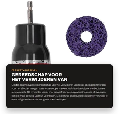 Dailygoods- Wielnaafreiniger Snelle Roestverwijdering - Roestverwijderaar - Metaalafzetting Verwijderaar - Slijpstenen - Gereedschap - Efficiënte Reiniging