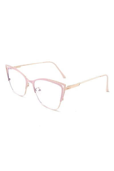 KIMU® Computerbril Cat Eye - Roze Montuur - Doorzichtige Glazen - Volwassenen Dames Kantoor Beeldscherm Blauwfilter Filter Retro Festival
