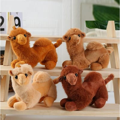 12cm Mignon Animal Chameau Peluches Porte-clés Désert Petit Chameau Poupée Charme Sac Porte-clés Cadeaux