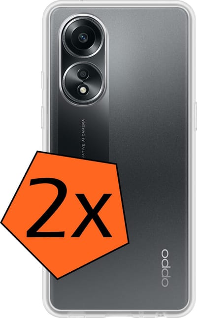 Hoes - 2 Stuks - Geschikt voor OPPO A58 - Sterk & Shockproof - Case Siliconen - Back Cover - Telefoon Hoes - Transparant