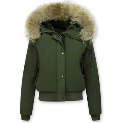 Gentile Bellini Korte warme winterjas met bontkraag