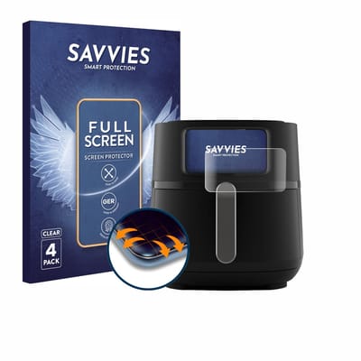 Savvies - Screenprotector voor Philips Airfryer 5000 Series XXL 7,2L - Folie Beschermfolie transparant volledig dekking 4 Stuks