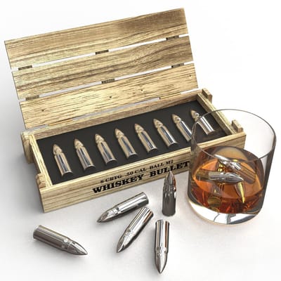 Dailygoods- Whiskystenen 8 Stuks - Herbruikbare IJsblokjes - Roestvrij Staal - Voor Mannen - Perfect Cadeau - Houdt Drankjes Koud - Whisky Ijsblokjes