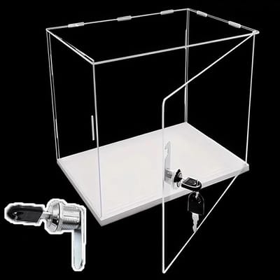 Acryl Vitrinekast - Opbergdoos Display - Verzamelingen Tonen - Met Slotsleutel - 30x30x35 cm - Transparant