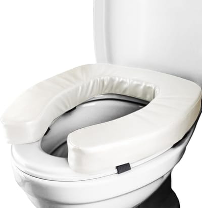Toiletverhoger - Verhoogde toiletbril - Veilig naar toilet - Ergonomisch en waterdicht - 40 x 38 x 5 cm - Grijs