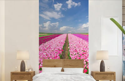 Behang - Fotobehang Tulpen - Zon - Lente - Breedte 120 cm x hoogte 240 cm