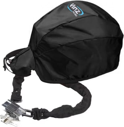 VINZ Crest Helmtas / Helmhoes incl. uitsparing voor slot - Voor motor / scooter / brommer helm - Zwart