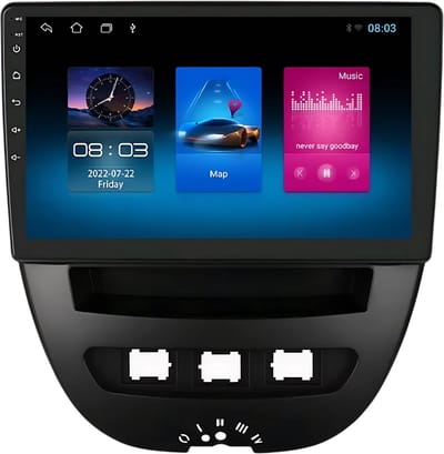 Autoradio met bluetooth - Carplay - Geschikt voor Peugeot 107/ Toyota Aygo & Citroën C1 (2005-2014) - Geschikt voor Apple en Android - Stereo - Navigatie - Navigatiesysteem auto - 1GB 16GB