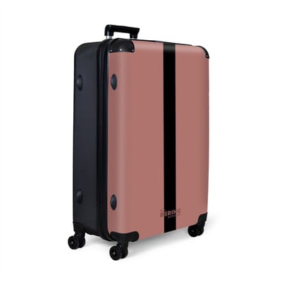 NoBoringSuitcases.com® - Koffer groot - Reiskoffer lichtgewicht - Roze met zwarte streep - Rolkoffer met 4 wielen - Grote trolley XL - 98 liter bagage