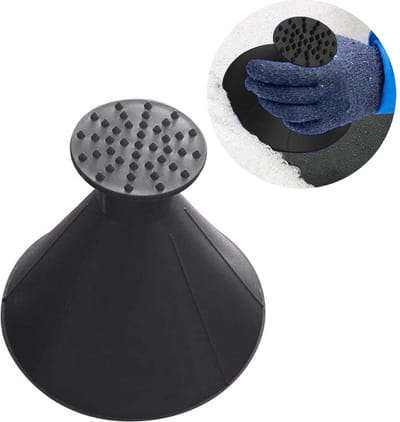 VCTparts® Auto Voorruit Sneeuw Schraper Kegel IJskrabber met Trechter-functie Rond Zwart