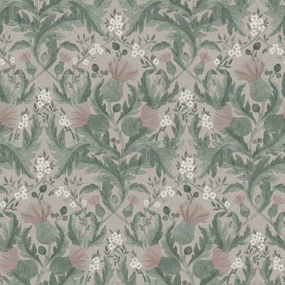 Boråstapeter Vliesbehang 7203 - In Bloom - Botanisch Taupe - 53cm x 10.05m