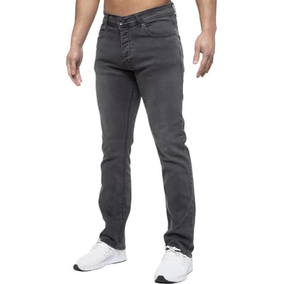 Enzo Heren Straight Fit Stretch Denim Jeans