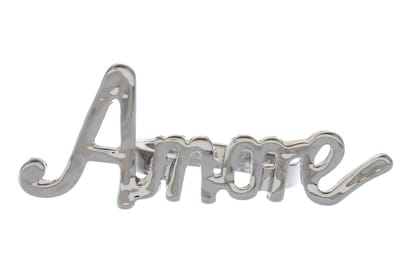 Behave - Ring - Zilverkleurige "Amore" Statement Ring – 4.7 cm breed- 17mm
