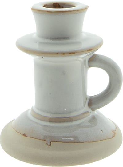 Clayre & Eef Kandelaar 10 cm Beige Porselein Kaarsenstandaard