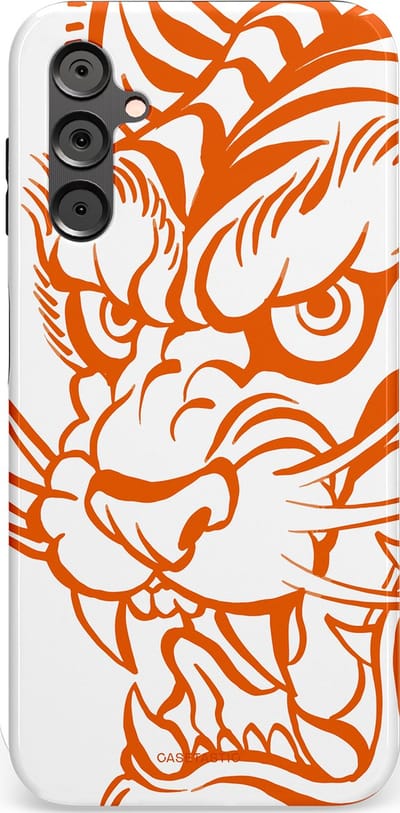 Casetastic Hoesje Geschikt voor Samsung A14 (5G/4G) - Stijlvolle Beschermende Duo-layer Case - Wilde lijnen