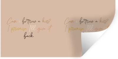 Muurstickers - Sticker Folie - Quotes - Can I borrow a kiss? I promise I'll give it back - Liefde - Spreuken - 40x20 cm - Plakfolie - Muurstickers Kinderkamer - Zelfklevend Behang - Zelfklevend behangpapier - Stickerfolie