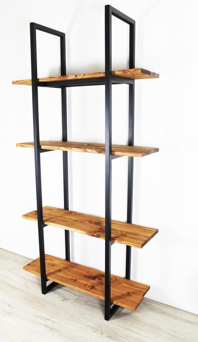 Industriële kast hout en staal "Boston" - 100 x 36 x 190 cm - Handgemaakt