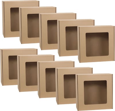 Vierkante geschenkdoos met venster, geschenkdoos, cadeau 30x30x10 cm