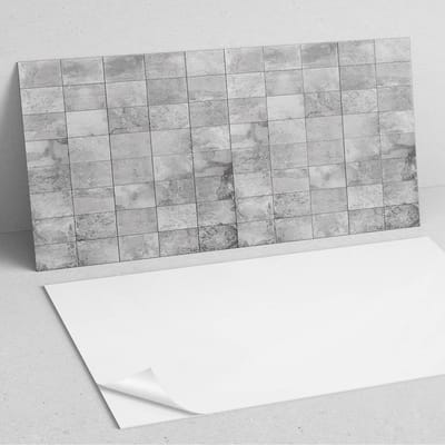 Coloray Wandpanelen Zelfklevend - Patroon van stenen tegels PVC Wandpaneel - 100 cm x 50 cm - Grijs Wandbekleding Zelfklevend - 1 stuk - Texturen Wandpanelen Zelfklevend - Wandpaneel Keuken - Wandpanelen Badkamer