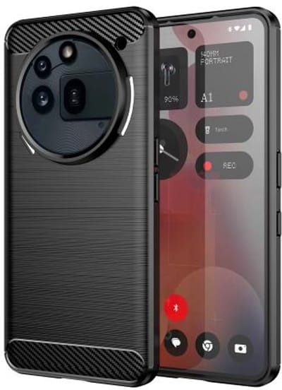 Silicone TPU gel zwart hoesje Carbon - Hoesje geschikt voor de Nothing Phone 3a Pro