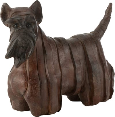 J-Line decoratie Scotse Terrier hond modern - polyresin - bruin - small