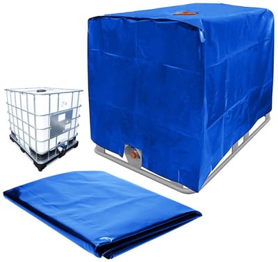 Watertankhoes - Zonnescherm en waterdichte beschermhoes - Beschermhoes voor watertank van 1000 liter - Fabriekswatertankhoes - Geschikt voor opslag van fabriekswatertanks, landbouwwatertanks buitenshuis en wateropslagtanks voor thuis - blauw