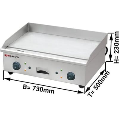 GGM Gastro Elektro Bratplatte - 4,3 kW - Glatt - Bratfläche: 720x410mm Zilver